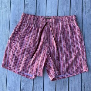 Brownlee Mens Swim Trunks "The Roger" Large Brick Stripe Pink